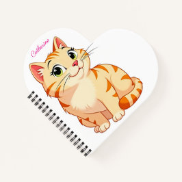 Custom name and wish for August with a cool cat Notizbuch
