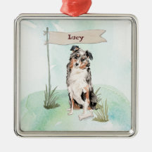 Custom Name Australian Shepherd Pet Dog