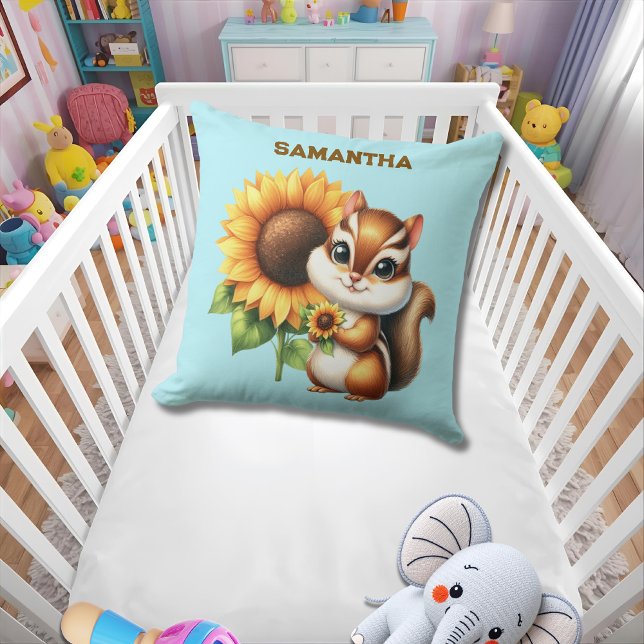  Custom Name Autumn Chipmunk Pillow  Kissen (Von Creator hochgeladen)