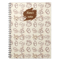 Custom Name Autumn Pattern Spiral Notebook