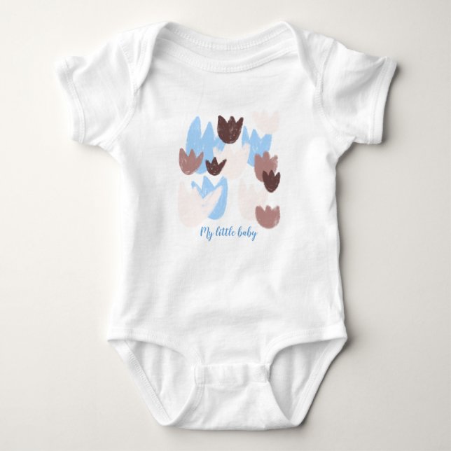 Custom name baby boy spring floral  strampler (Vorderseite)