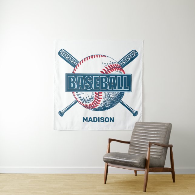 Custom Name Baseball Wandteppich (Beispiel)