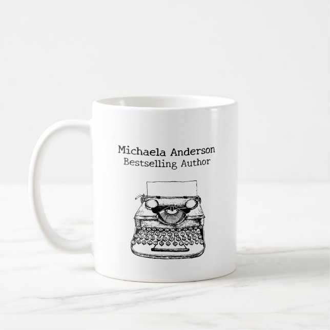Custom Name Bestselling Author Writer Gift Kaffeetasse (Links)
