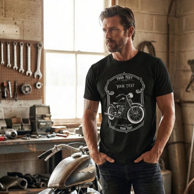 Custom Name Biker Dad Motorcycle Shirt (Von Creator hochgeladen)