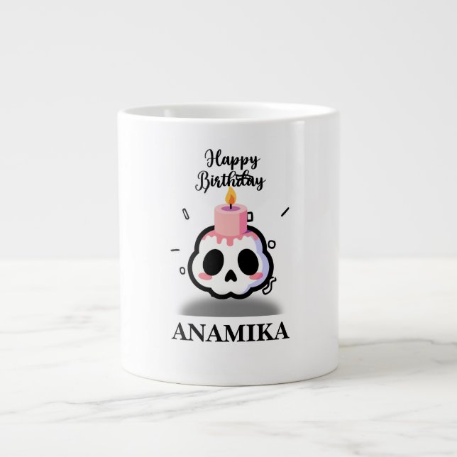 Custom Name Birthday Jumbo-Tasse (Vorderseite)