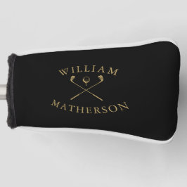 Custom Name Black And Gold Golf Clubs  Golf Headcover