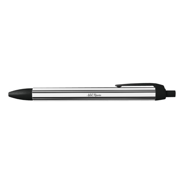 Custom Name Black Pattern Elegant Stylish Pen Kugelschreiber (Oberseite)