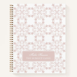 Custom Name Blush Rose Vector Pattern Journal Notizbuch