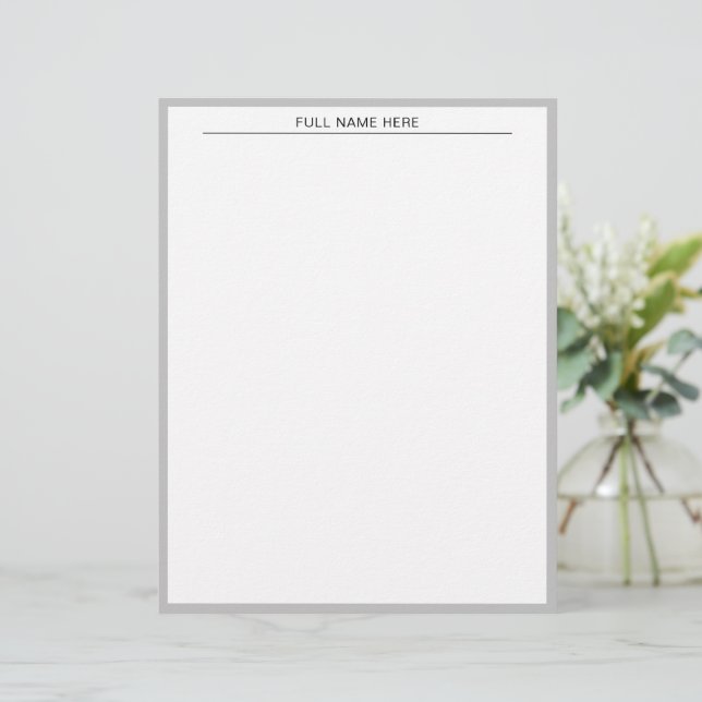 Custom Name Briefbogen (Stehend Vorderseite)