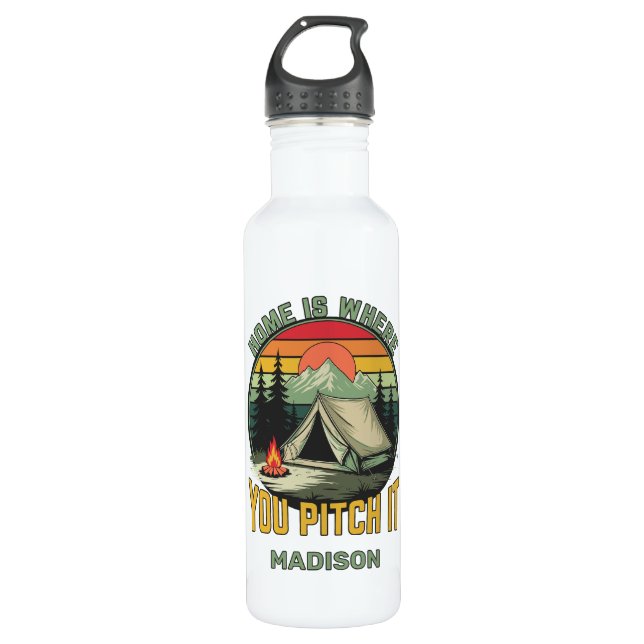 Custom Name Camping Edelstahlflasche (Vorderseite)