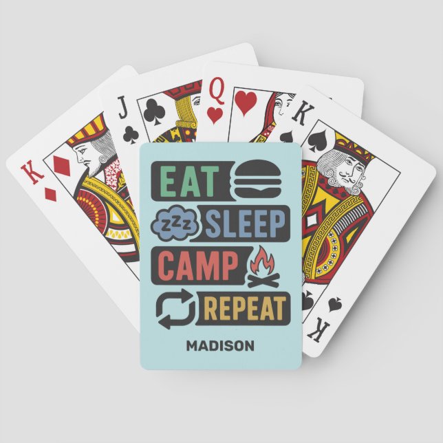 Custom Name Camping Spielkarten (Rückseite)