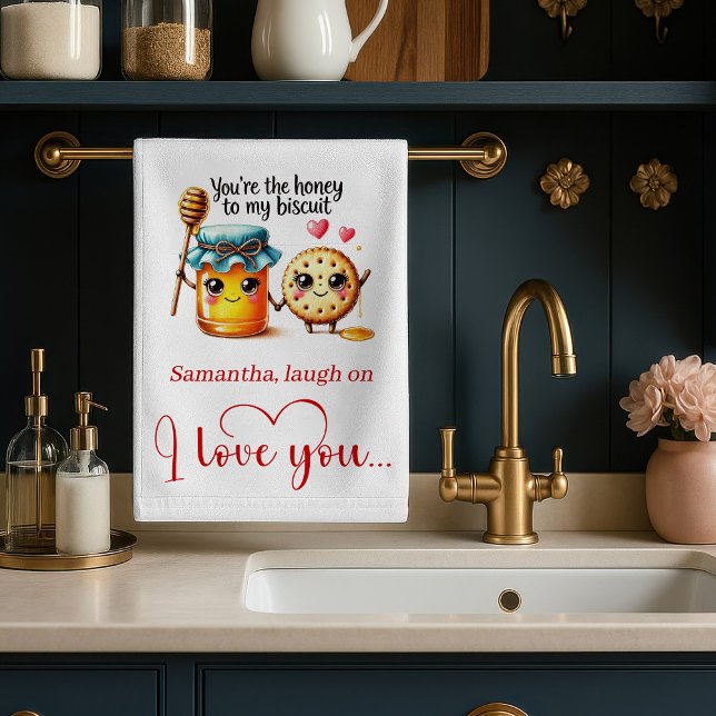 Custom Name Cartoon Food Love Valentine Towel Geschirrtuch (Custom Name Cartoon Food Love Valentine Towel)