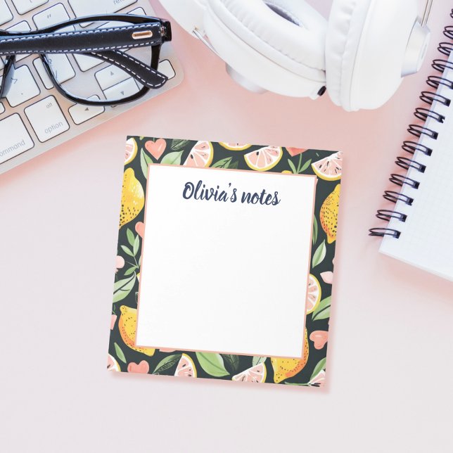 Custom Name Chic Lemon Citrus Fruits Post-it Klebezettel (Von Creator hochgeladen)