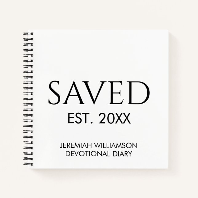 Custom Name Christian Saved Est Devotional  Notizbuch (Vorderseite)