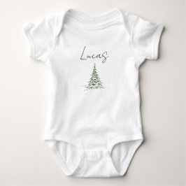 Custom Name Christmas Baby Romper 1st Xmas Lucas Strampler