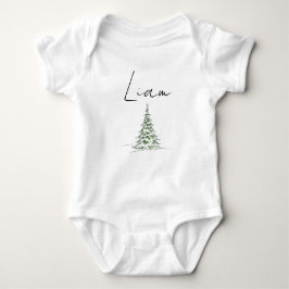 Custom Name Christmas Baby Romper First Xmas Liam  Baby Strampler