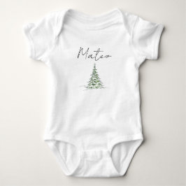 Custom Name Christmas Baby Romper First Xmas Mateo Strampler