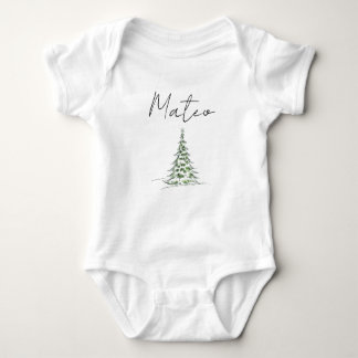 Custom Name Christmas Baby Romper First Xmas Mateo Strampler