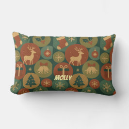Custom Name Christmas Circles Lendenkissen
