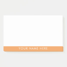 Custom Name Classic Orange Sticky Notes Design Post-it Klebezettel