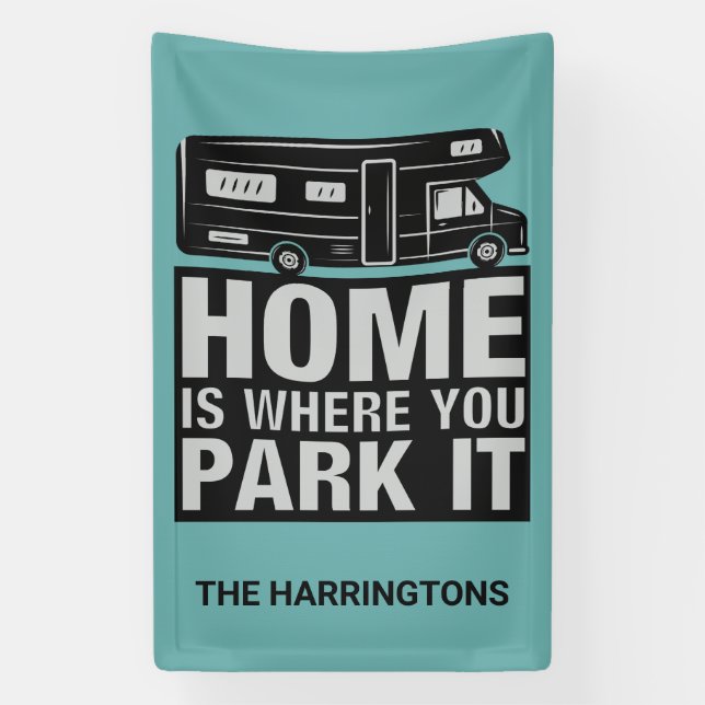 Custom name & color Camper Van Banner (Vertikal)