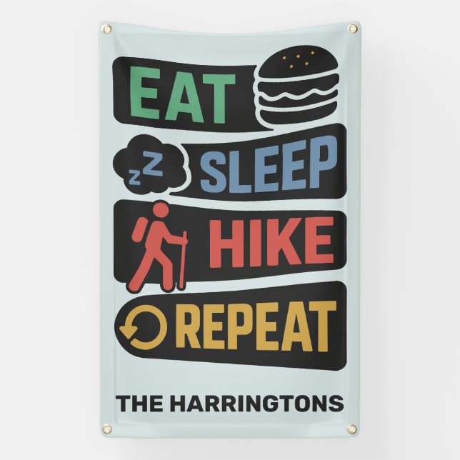 Custom Name & Color Hiking Banner (Vertikal)