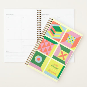 Custom name colorful modern yearly geometry planer