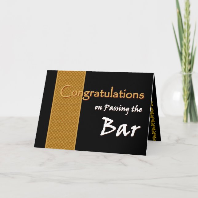 CUSTOM NAME Congratulations - Passing Bar Exam Karte (Vorderseite)