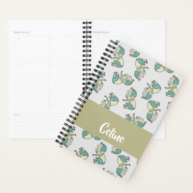 Custom name cute horses pattern (Devant avec enveloppe)