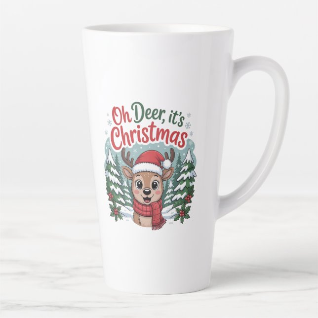 Custom name deer Christmas  Milchtasse (Rechts)