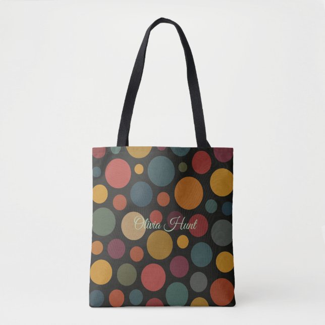 Custom Name Dull Color Circles Tasche (Vorderseite)