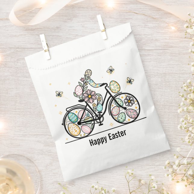 Custom Name Easter Bicycle Design Geschenktütchen (Ausgeschnitten)