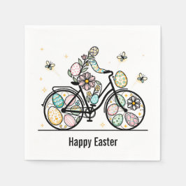Custom Name Easter Bicycle Design Serviette