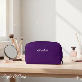 Custom Name Elegant Deep Purple Dopp Kit Waschbeutel