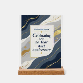 Custom Name Employee 20 Year Work Anniversary Acrylschild