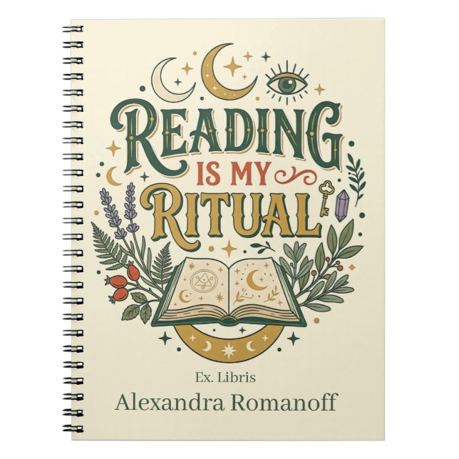 Custom Name Ex Libris Reading Is My Ritual Notizblock (Vorderseite)