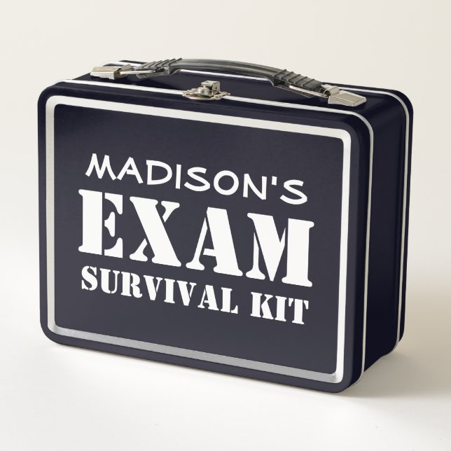 Custom Name EXAM SURVIVAL KIT Metall Brotdose (Vorderseite)