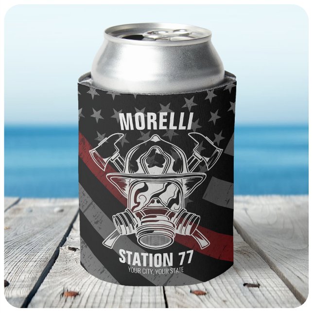 Custom NAME Firefighter Fire Department Station Dosenkühler (Von Creator hochgeladen)