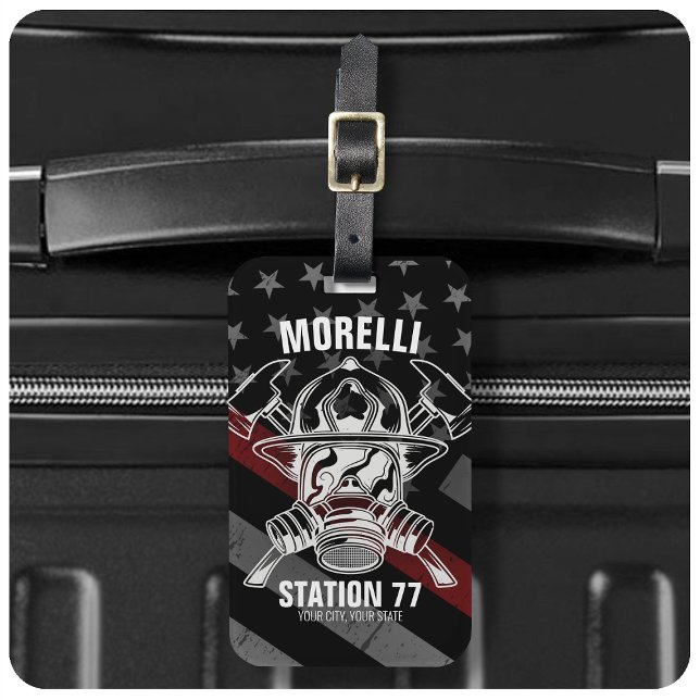 Custom NAME Firefighter Fire Department Station Gepäckanhänger (Von Creator hochgeladen)