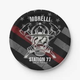 Custom NAME Firefighter Fire Department Station Pappteller