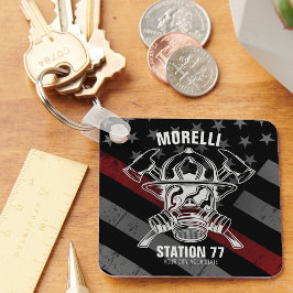 Custom NAME Firefighter Fire Department Station Schlüsselanhänger