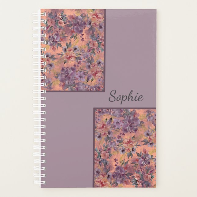Custom Name Floral Planner Notebook Planer (Vorderseite)