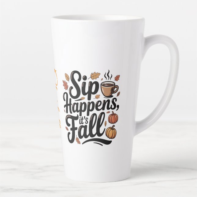 Custom name funny fall saying Mug Milchtasse (Rechts)