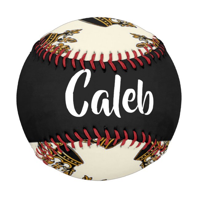 Custom name gold crown pattern baseball (Vorderseite)