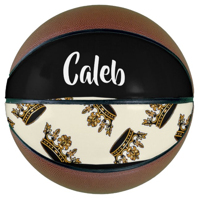 Custom name gold crown pattern basketball (Vorderseite)