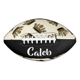 Custom name gold crown pattern football