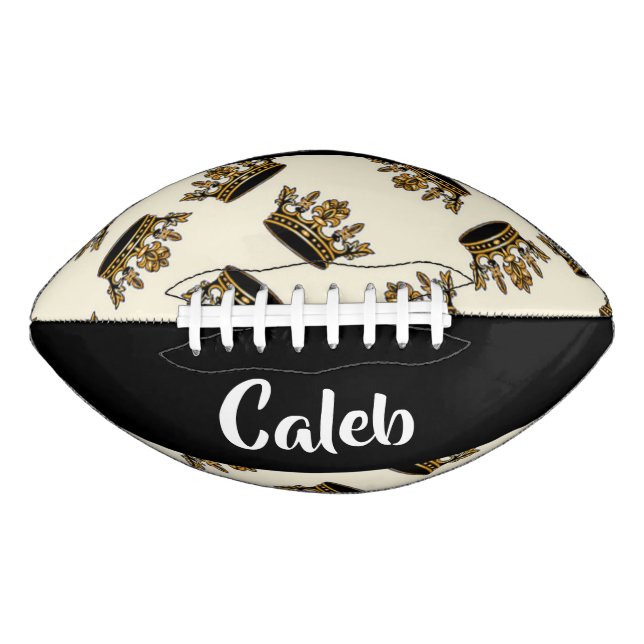 Custom name gold crown pattern football (Vorderseite)