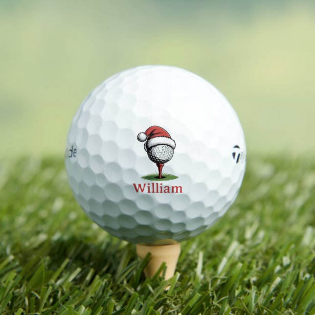 Custom Name Golf Balls Christmas Golf Santa Golfer Golfball (Insitu T-Shirt)