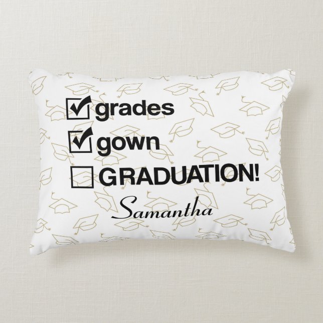 Custom Name Graduation Gift | Funny Graduation Dekokissen (Vorderseite)