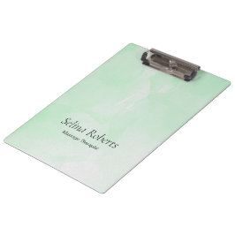Custom name green watercolor klemmbrett